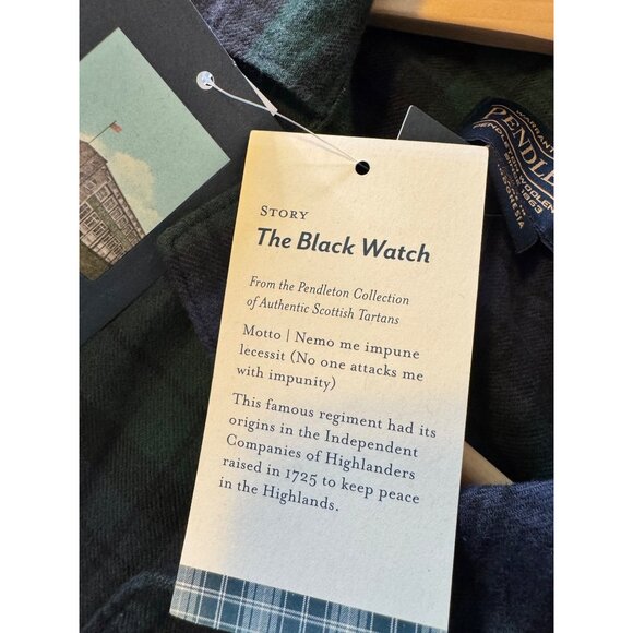 Pendleton Flannel Plaid Pajama Top Size Small Cotton Button Up Blue Green NWT $9 - Picture 9 of 15